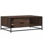 Mesa de centro madera ingeniería metal marrón 90x57x35 cm en Mesas de centro | Comprar online en Foru.es