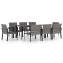 Juego de comedor para jardín 9 piezas ratán sintético gris de vidaXL, Conjuntos de jardín - Ref: Foro24-3065716, Precio: 501,...