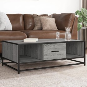 Mesa de centro madera ingeniería metal gris Sonoma 100x57x35 cm en Mesas de centro | Comprar online en Foru.es