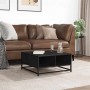 Mesa de centro madera ingeniería y metal negro 60,5x60,5x30 cm en Mesas de centro | Comprar online en Foru.es