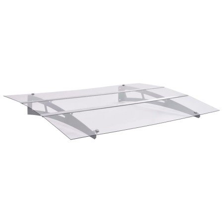 Marquesina para puerta PC plata y transparente 150x90 cm PET en Toldos | Comprar online en Foru.es