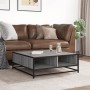 Mesa de centro madera ingeniería metal gris Sonoma 80x80x30 cm en Mesas de centro | Comprar online en Foru.es
