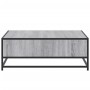 Mesa de centro madera ingeniería metal gris Sonoma 80x80x30 cm en Mesas de centro | Comprar online en Foru.es