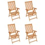 Sillas de jardín 4 uds madera maciza de teca con cojines beige de vidaXL, Sillas de jardín - Ref: Foro24-3065533, Precio: 504...