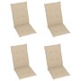 Sillas de jardín 4 uds madera maciza de teca con cojines beige de vidaXL, Sillas de jardín - Ref: Foro24-3065533, Precio: 504...
