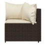 Set muebles de jardín 4 piezas y cojines ratán sintético marrón de vidaXL, Conjuntos de jardín - Ref: Foro24-319760, Precio: ...