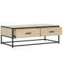 Mesa de centro madera ingeniería metal roble Sonoma 100x50x35cm en Mesas de centro | Comprar online en Foru.es