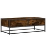 Mesa de centro madera ingeniería metal roble humo 100x50x35 cm en Mesas de centro | Comprar online en Foru.es