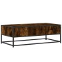 Mesa de centro madera ingeniería metal roble humo 100x50x35 cm en Mesas de centro | Comprar online en Foru.es
