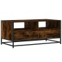Mesa de centro madera ingeniería metal roble humo 100x50x45 cm en Mesas de centro | Comprar online en Foru.es