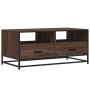 Mesa de centro madera ingeniería metal roble marrón 100x50x45cm en Mesas de centro | Comprar online en Foru.es