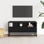 Mueble de TV madera de ingeniería y metal negro 80x34,5x40 cm en Muebles TV | Comprar online en Foru.es