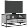 Mueble TV madera ingeniería y metal roble ahumado 80x34,5x40 cm en Muebles TV | Comprar online en Foru.es