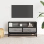 Mueble TV madera ingeniería y metal roble ahumado 80x34,5x40 cm en Muebles TV | Comprar online en Foru.es