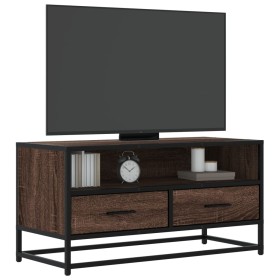 Mueble TV metal y madera ingeniería marrón roble 80x34,5x40 cm en Muebles TV | Comprar online en Foru.es