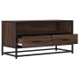 Mueble TV metal y madera ingeniería marrón roble 80x34,5x40 cm en Muebles TV | Comprar online en Foru.es
