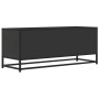 Mueble de TV madera de ingeniería y metal negro 100x34,5x40 cm en Muebles TV | Comprar online en Foru.es