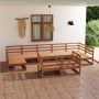 Juego de muebles de jardín 9 piezas madera maciza de pino en Conjuntos de jardín | Comprar online en Foru.es