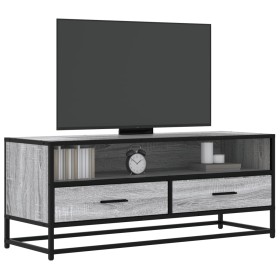 Mueble TV metal y madera ingeniería gris Sonoma 100x34,5x40 cm en Muebles TV | Comprar online en Foru.es