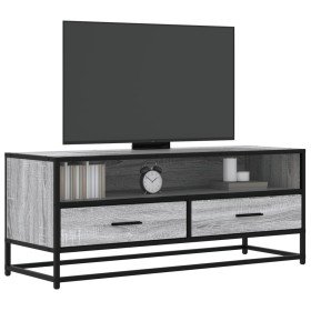 Mueble TV metal y madera ingeniería gris Sonoma 100x34,5x40 cm en Muebles TV | Comprar online en Foru.es
