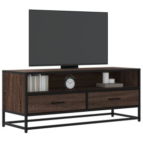 Mueble TV metal y madera ingeniería marrón roble 100x34,5x40 cm en Muebles TV | Comprar online en Foru.es