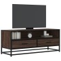 Mueble TV metal y madera ingeniería marrón roble 100x34,5x40 cm en Muebles TV | Comprar online en Foru.es