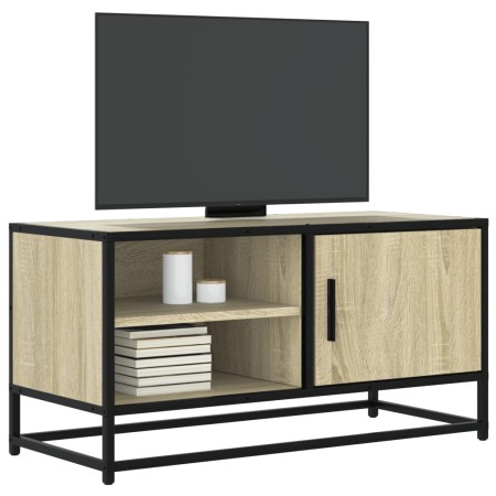 Mueble TV metal y madera ingeniería roble Sonoma 80x34,5x40 cm en Muebles TV | Comprar online en Foru.es