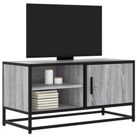 Mueble TV madera ingeniería y metal roble ahumado 80x34,5x40 cm en Muebles TV | Comprar online en Foru.es