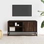 Mueble TV metal y madera ingeniería marrón roble 80x34,5x40 cm en Muebles TV | Comprar online en Foru.es