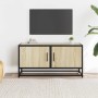 Mueble TV metal y madera ingeniería roble Sonoma 80x34,5x40 cm en Muebles TV | Comprar online en Foru.es