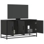 Mueble de TV madera de ingeniería y metal negro 100x35x50 cm en Muebles TV | Comprar online en Foru.es