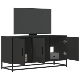 Mueble de TV madera de ingeniería y metal negro 100x35x50 cm en Muebles TV | Comprar online en Foru.es
