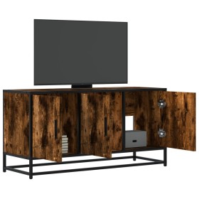Mueble TV metal y madera ingeniería roble humo 100x35x50 cm en Muebles TV | Comprar online en Foru.es