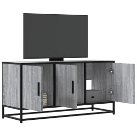 Mueble TV madera ingeniería y metal gris Sonoma 100x35x50 cm en Muebles TV | Comprar online en Foru.es