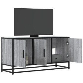Mueble TV madera ingeniería y metal gris Sonoma 100x35x50 cm en Muebles TV | Comprar online en Foru.es