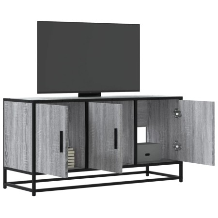 Mueble TV madera ingeniería y metal gris Sonoma 100x35x50 cm en Muebles TV | Comprar online en Foru.es