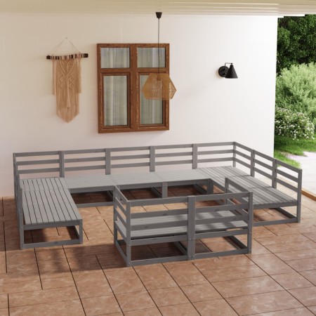 Juego de muebles de jardín 11 piezas madera maciza de pino en Conjuntos de jardín | Comprar online en Foru.es