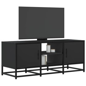 Mueble de TV madera de ingeniería y metal negro 100x35x41 cm en Muebles TV | Comprar online en Foru.es