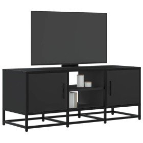 Mueble de TV madera de ingeniería y metal negro 100x35x41 cm en Muebles TV | Comprar online en Foru.es