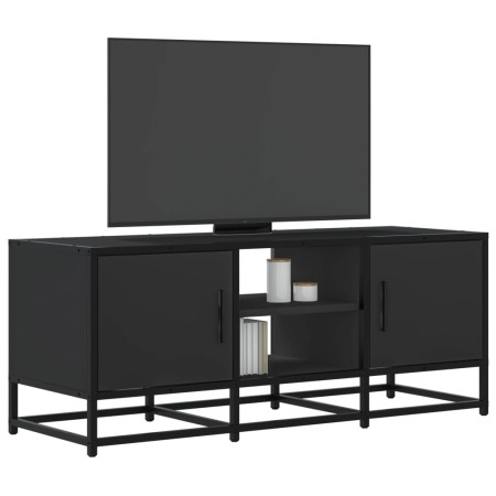 Mueble de TV madera de ingeniería y metal negro 100x35x41 cm en Muebles TV | Comprar online en Foru.es