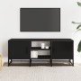 Mueble de TV madera de ingeniería y metal negro 100x35x41 cm en Muebles TV | Comprar online en Foru.es
