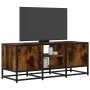 Mueble TV metal y madera ingeniería roble ahumado 100x35x41 cm en Muebles TV | Comprar online en Foru.es