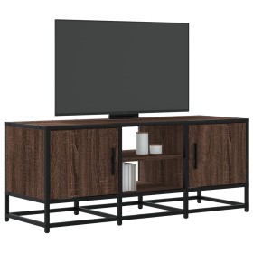 Mueble TV metal y madera ingeniería marrón roble 100x35x41 cm en Muebles TV | Comprar online en Foru.es