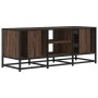Mueble TV metal y madera ingeniería marrón roble 100x35x41 cm en Muebles TV | Comprar online en Foru.es