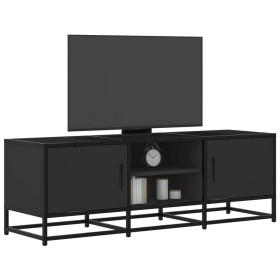 Mueble de TV madera de ingeniería y metal negro 120x35x41 cm en Muebles TV | Comprar online en Foru.es