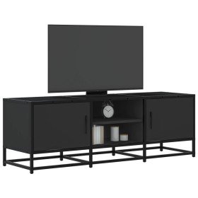 Mueble de TV madera de ingeniería y metal negro 120x35x41 cm en Muebles TV | Comprar online en Foru.es