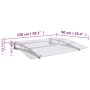 Marquesina para puerta PC plata y transparente 150x90 cm PET en Toldos | Comprar online en Foru.es