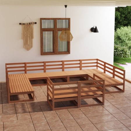 Juego de muebles de jardín 11 piezas madera maciza de pino en Conjuntos de jardín | Comprar online en Foru.es