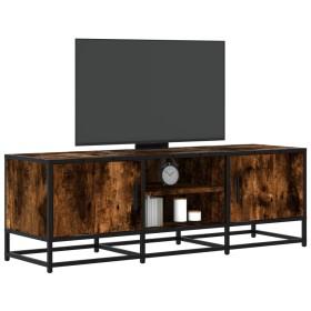 Mueble TV metal y madera ingeniería roble humo 120x35x41 cm en Muebles TV | Comprar online en Foru.es