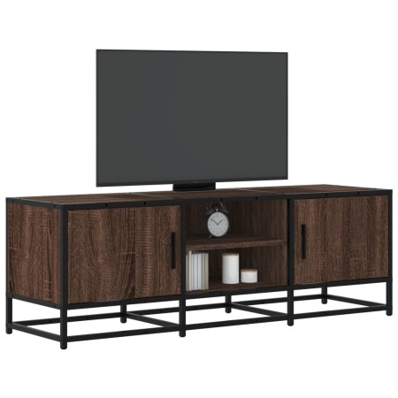 Mueble TV metal y madera ingeniería marrón roble 120x35x41 cm en Muebles TV | Comprar online en Foru.es